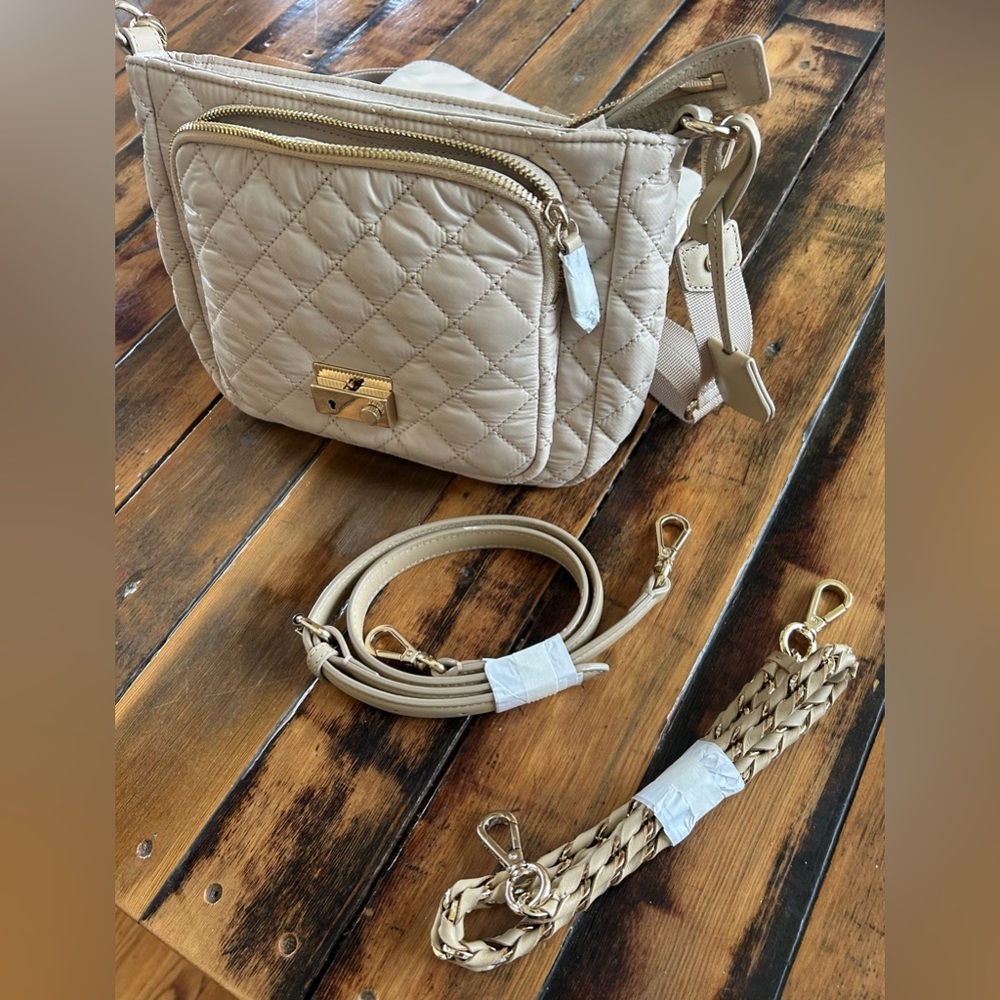 MZ Wallace Quilted Cream Crossbody Shoulder Bag. NWT. - Picture 8 of 11